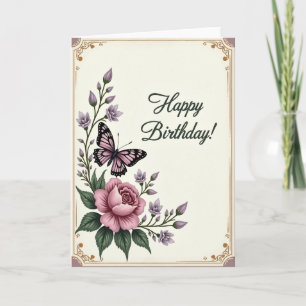 Rose Butterfly Card