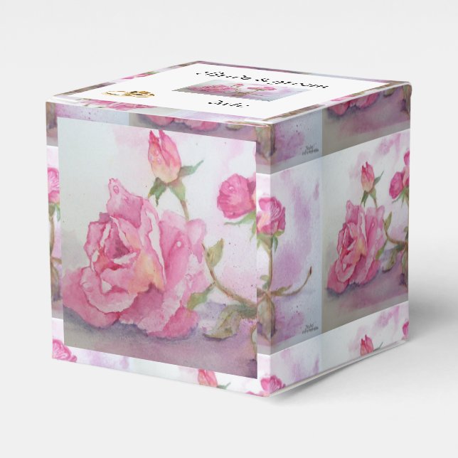 Rose Button Favour Box (Front Side)