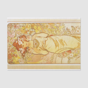 Rose by Alphonse Mucha Tissue Paper