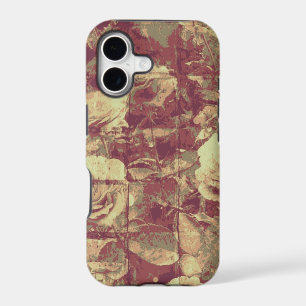 Rose camouflage pattern on tiled wall background