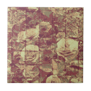 Rose camouflage pattern on tiled wall background ceramic tile