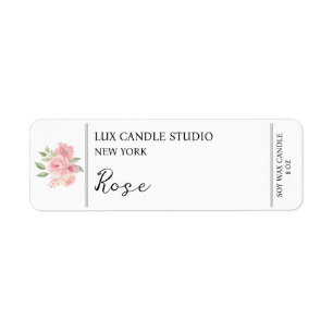 Rose Candle Label Return Address Label