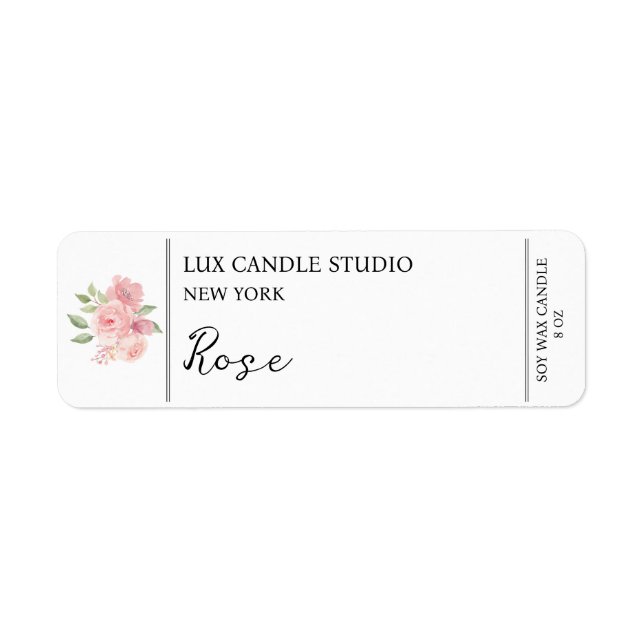 Rose Candle Label Return Address Label (Front)