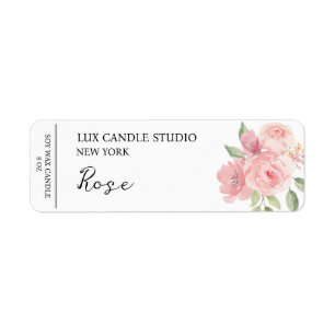 Rose Candle Label Return Address Label