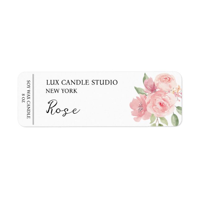 Rose Candle Label Return Address Label (Front)
