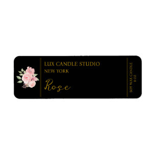 Rose Candle Label Return Address Label