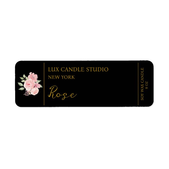 Rose Candle Label Return Address Label (Front)