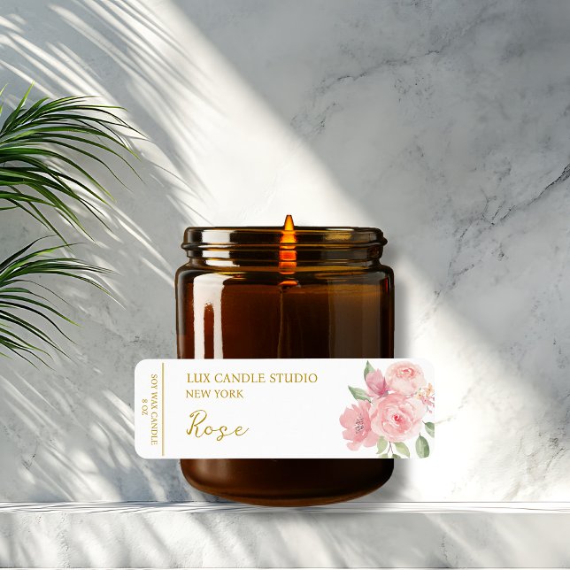 Rose Candle Label Return Address Label (Creator Uploaded)