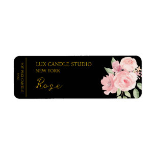 Rose Candle Label Return Address Label