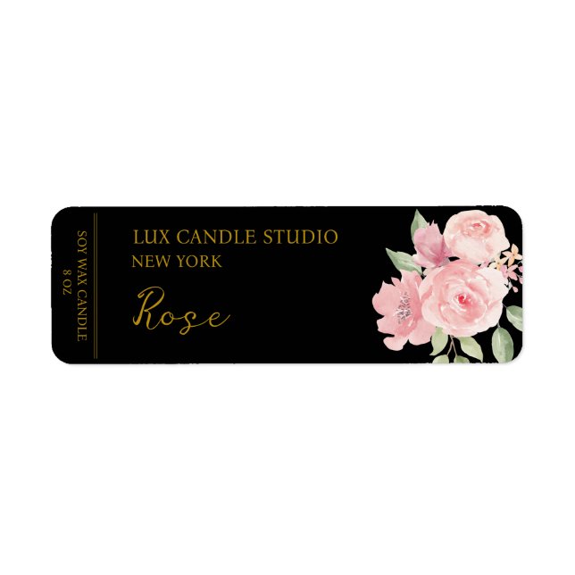 Rose Candle Label Return Address Label (Front)