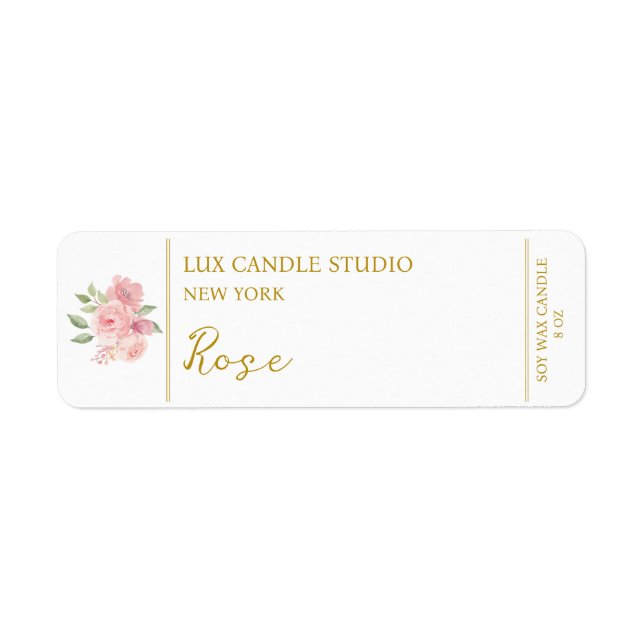 Rose Candle Label Return Address Label (Front)