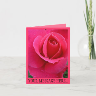 Rose Cards Pink Flowers Custom Greeting Card