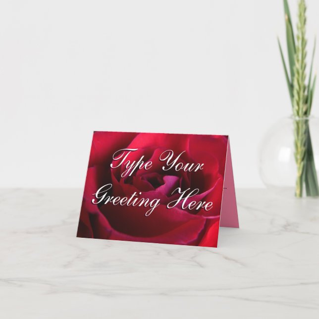 Rose Cards Red Flowers Custom Greeting Card (Front)