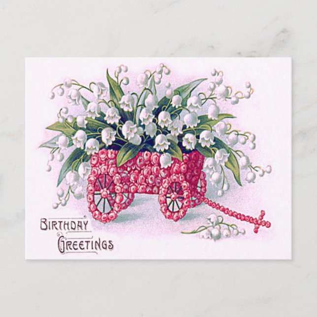 Rose Cart Lily of The Valley Postcard (Front)