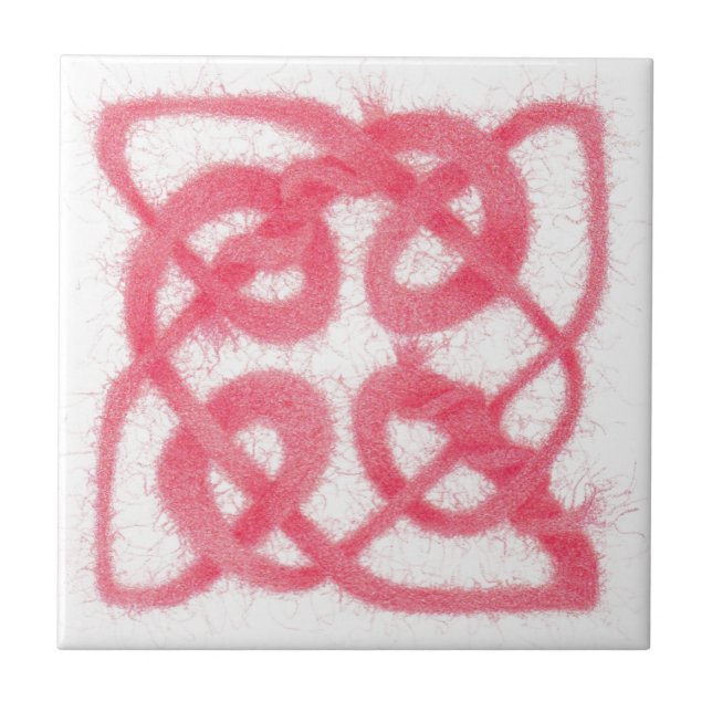 ROSE CELTIC KNOT 4.25" Ceramic Tile (Front)