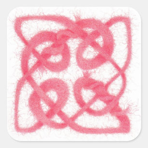 ROSE CELTIC KNOT Large Square Stickers