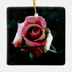 rose ceramic ornament