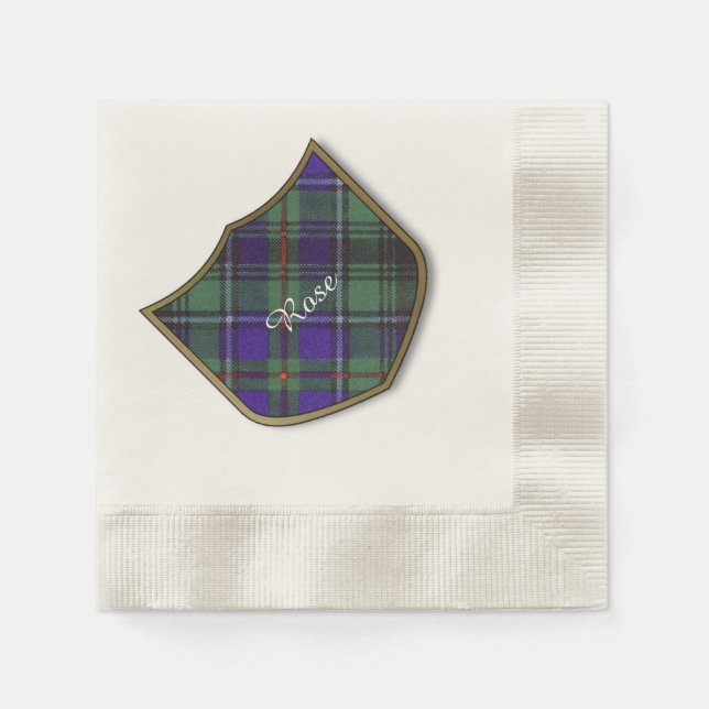 Rose clan Plaid Scottish tartan Napkin (Front)