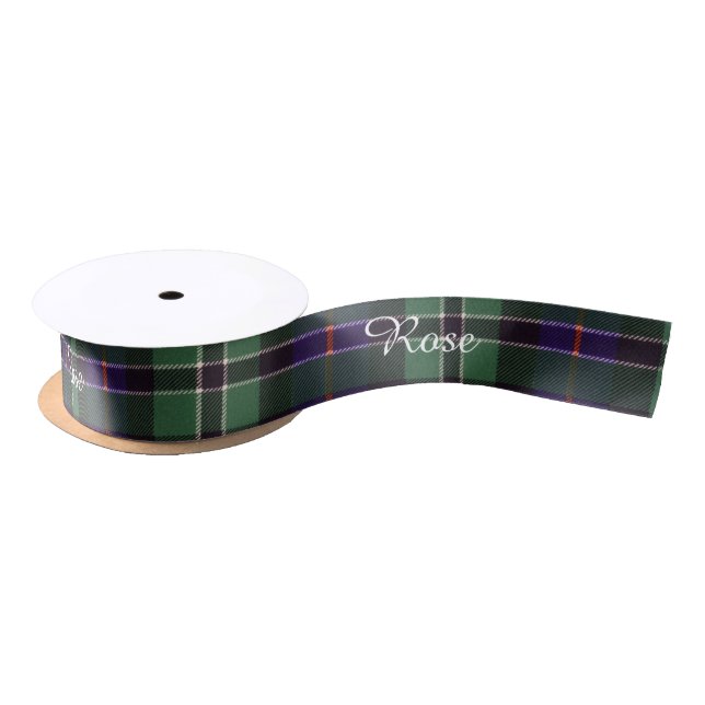Rose clan Plaid Scottish tartan Satin Ribbon (Spool)