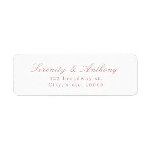 Rose Classic Elegance Script Simple return address Return Address Label