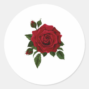 rose classic round sticker