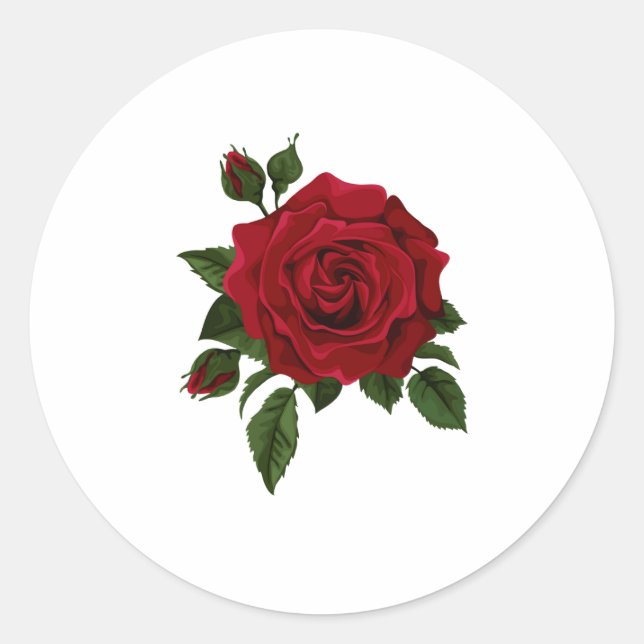 rose classic round sticker (Front)