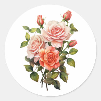 ROSE CLASSIC ROUND STICKER