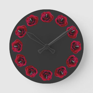 Rose Clock Red Rose Flower Wall Clock Rose Decor