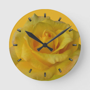Rose Clock Yellow Rose Flower Wall Clock Rose Gift