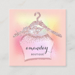 Rose Closet  Cloth Hanger Dress  Boutique Square Business Card