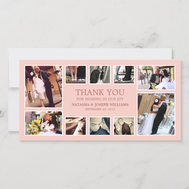 ROSE COLLAGE | WEDDING THANK YOU CARD (Front)