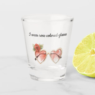 Rose Colored Sunglasses Shot Glass