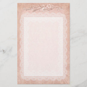 Rose Coloured Decorative Stationary Stationery