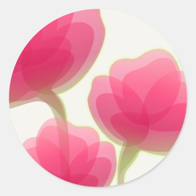 Rose Coloured Flowers Classic Round Sticker (Front)