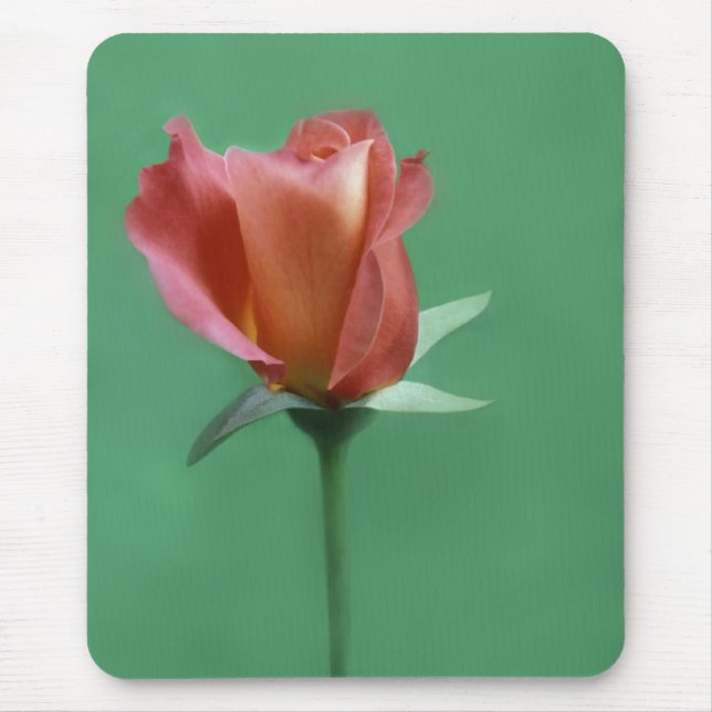 Rose-coloured Rose Mouse Pad (Front)