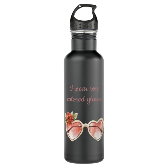 Rose Coloured Sunglasses 710 Ml Water Bottle (Front)