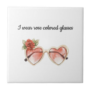 Rose Coloured Sunglasses Ceramic Tile