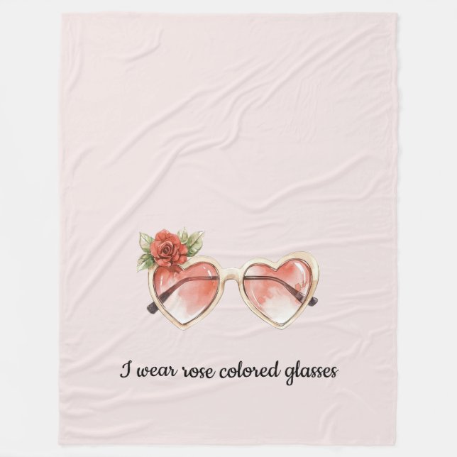 Rose Coloured Sunglasses Fleece Blanket (Front)