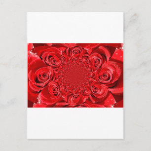 Rose-Coloured World: Floral Fantasy Holiday Postcard