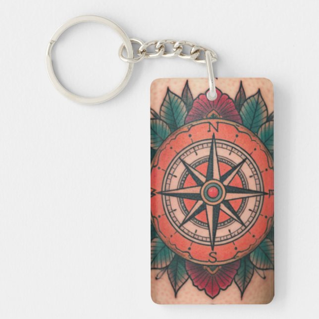 Rose Compass Bliss Key Ring (Front)
