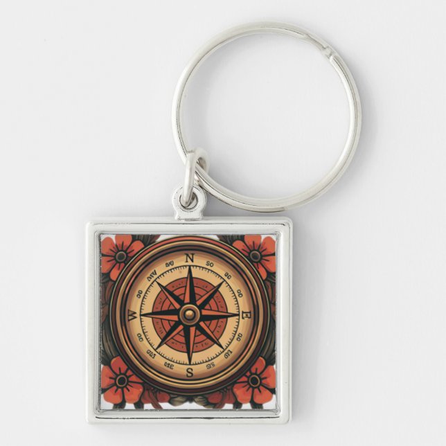 Rose Compass of Bliss Key Ring (Front)