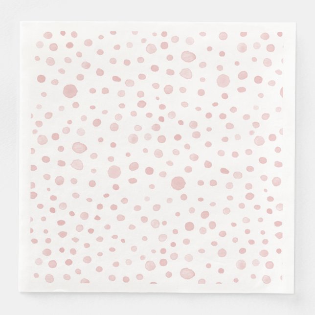 Rose Confetti Watercolor Dots Paper Napkin (Front)