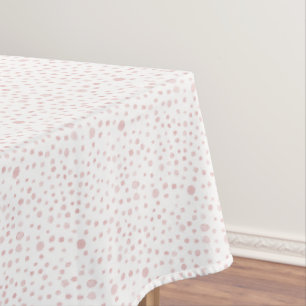 Rose Confetti Watercolor Dots Table Cloth