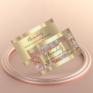 Rose Copper Gold Marble  Frame Event  Business Card