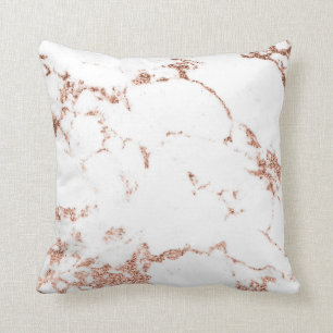 Rose Copper Gold White Glitter Marble Grey Glitter Cushion
