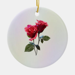 Rose Couple Ceramic Ornament
