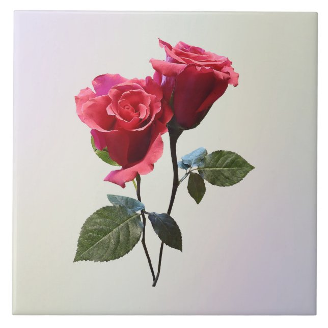 Rose Couple Ceramic Tile (Front)
