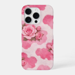 rose cow skin texture iPhone 16 pro case