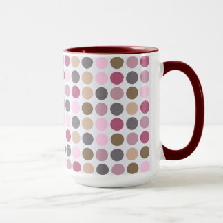 Rose Cream Pink Brown Polka Dot Pattern Mug