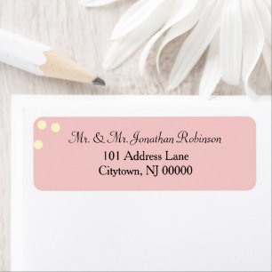 Rose Cream Polka Dots Wedding Return Address Label
